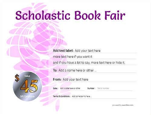 Scholastic Book Fair Gift Certificate Templates Worksheets Library