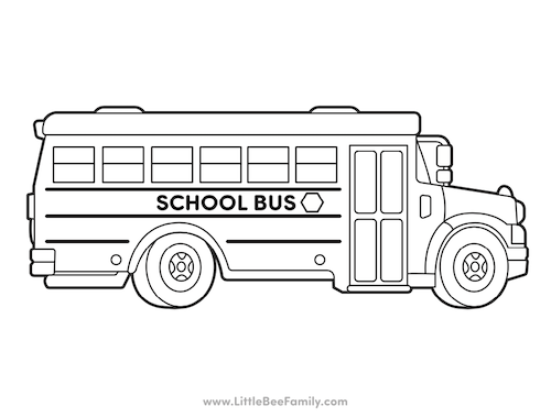 School Bus Coloring Page Little Bee Family