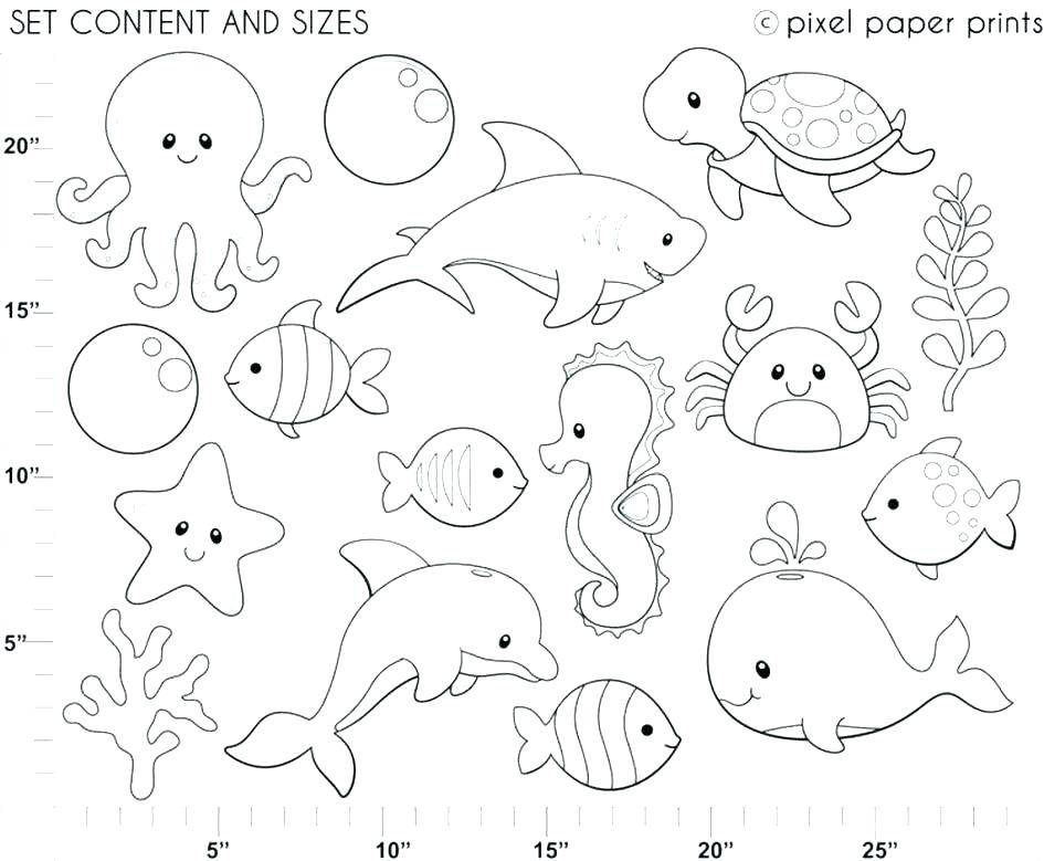 Sea Creatures Coloring Page