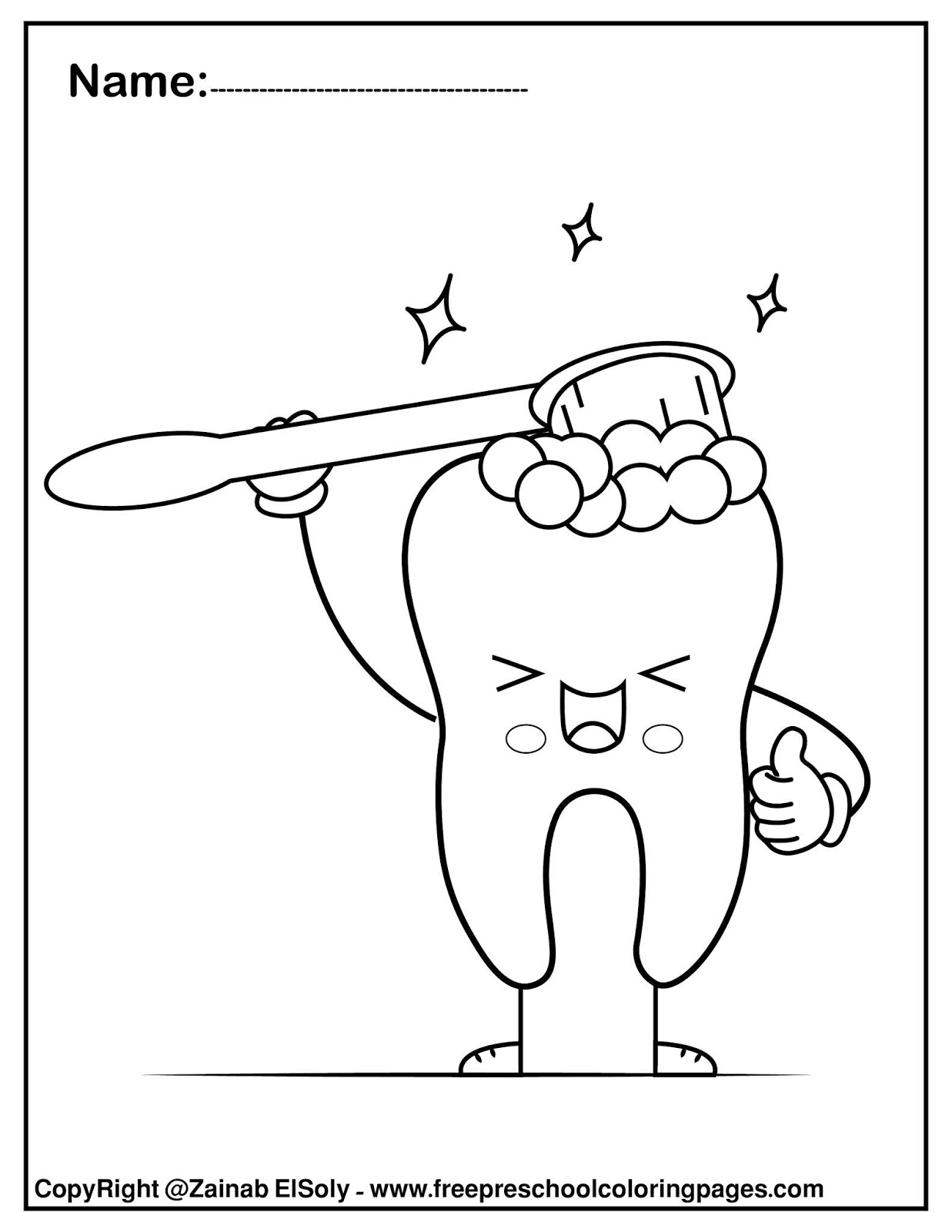 Set Of Free Dental Care Coloring Pages For Kids