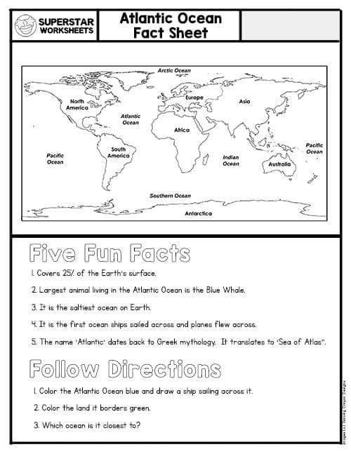 Seven Continents Oceans Worksheets Superstar Worksheets