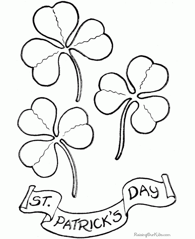 Shamrocks Coloring Page 004