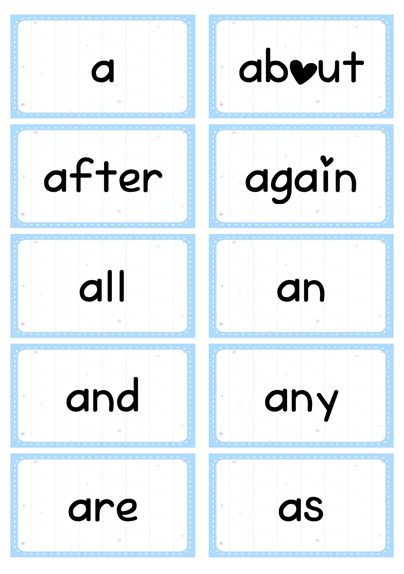 Sight Word Flash Cards 7 Free PDF Printables Printablee