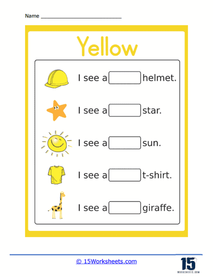 yellow worksheet