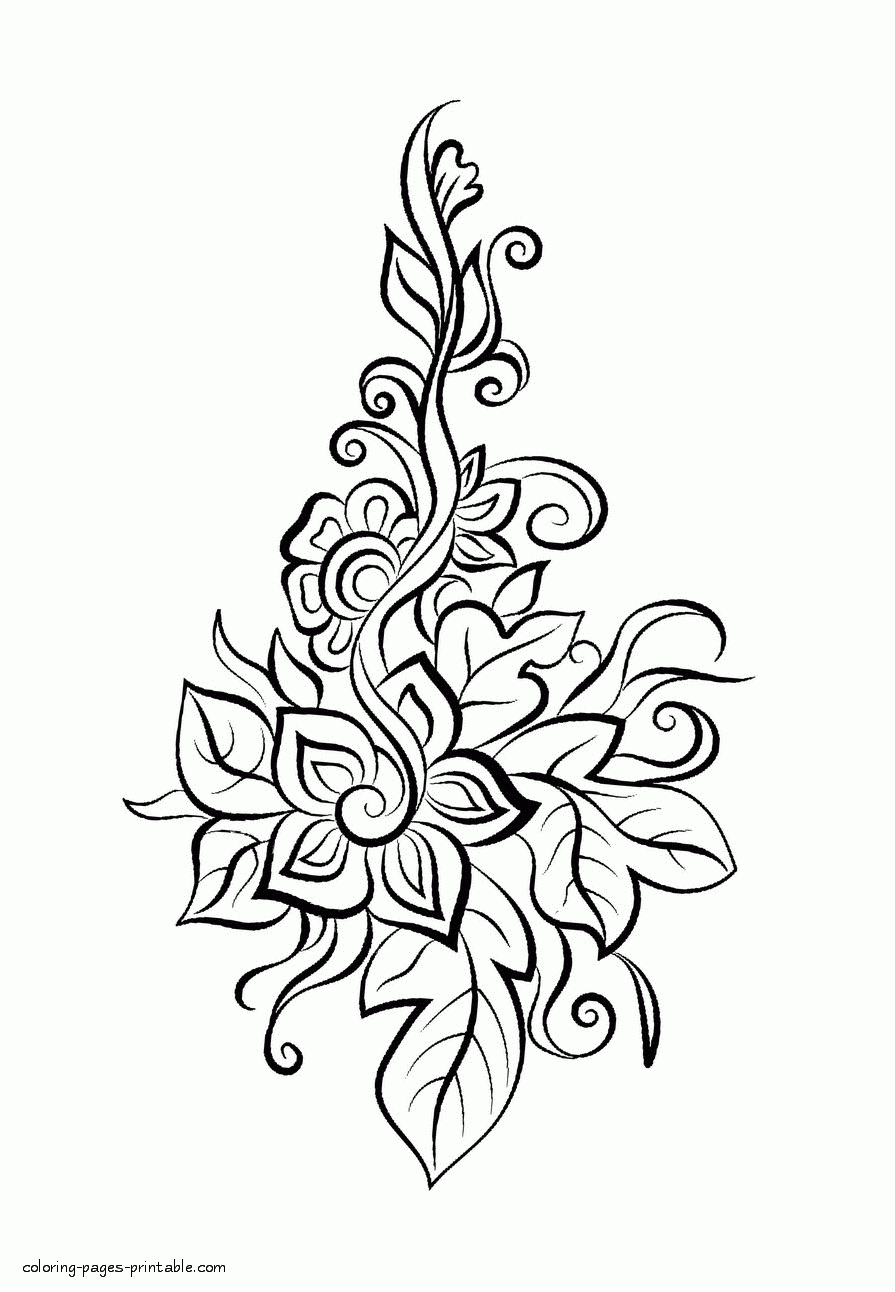 free adult flower coloring pages
