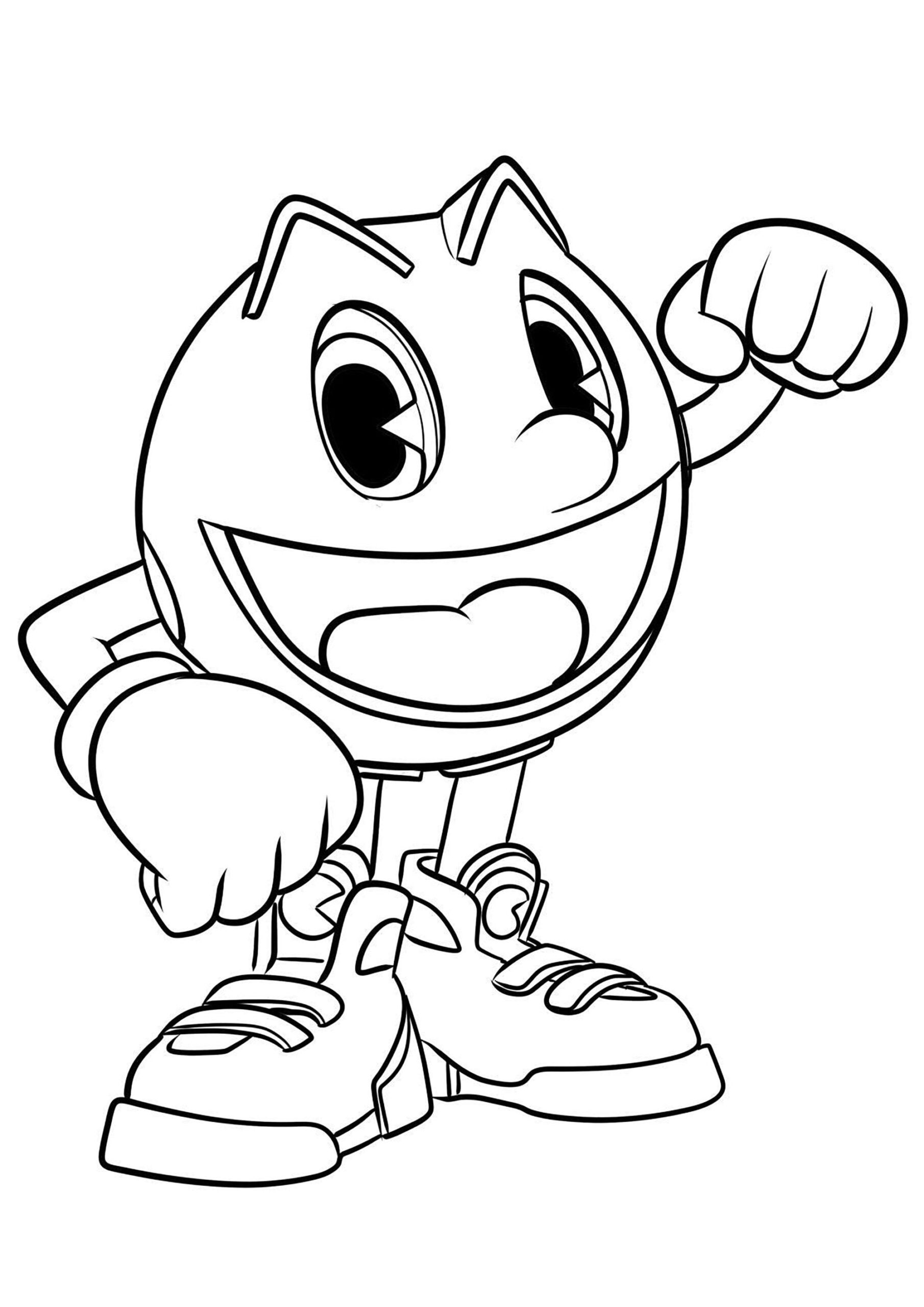 Simple Pacman Coloring Pac Man Coloring Pages