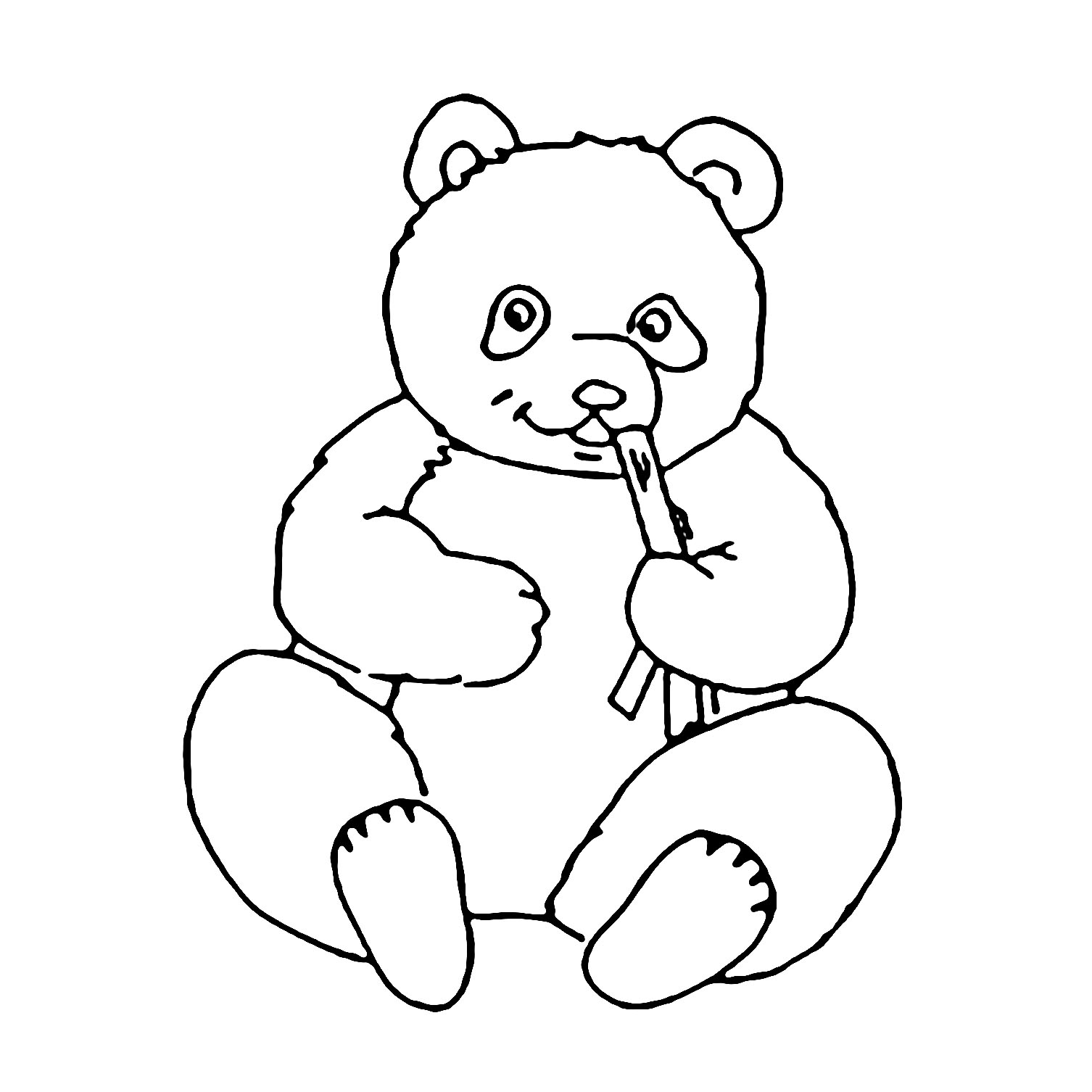 Simple Panda Panda Coloring Pages For Kids