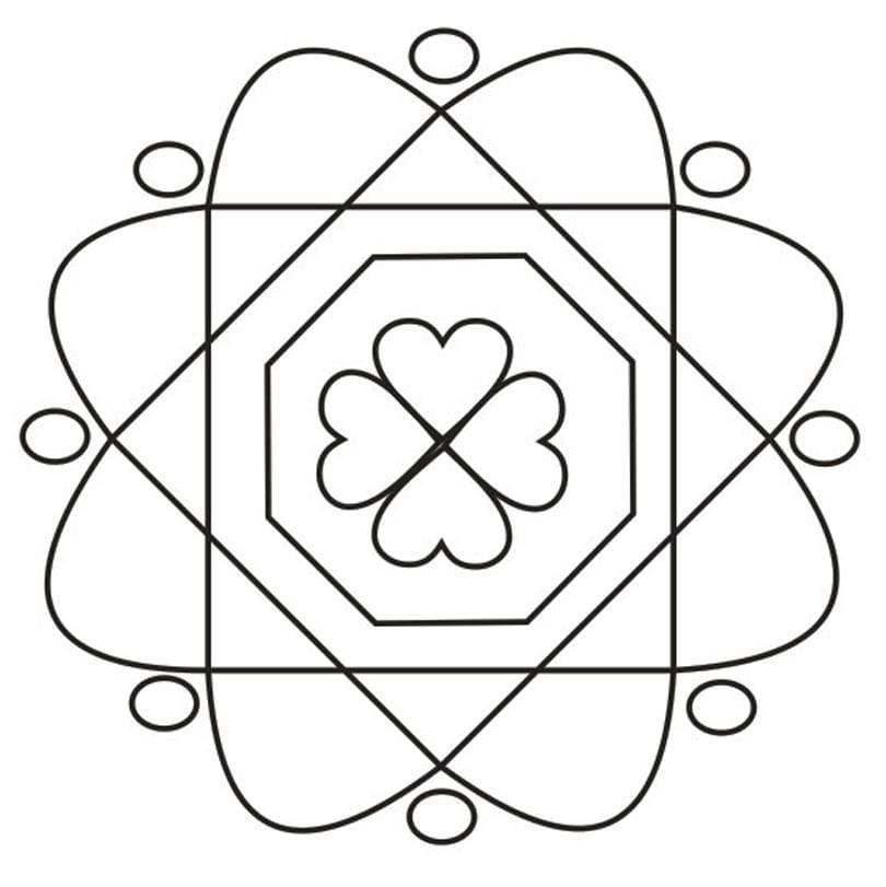 Simple Rangoli Design Coloring Page Free Printable Coloring Pages For 