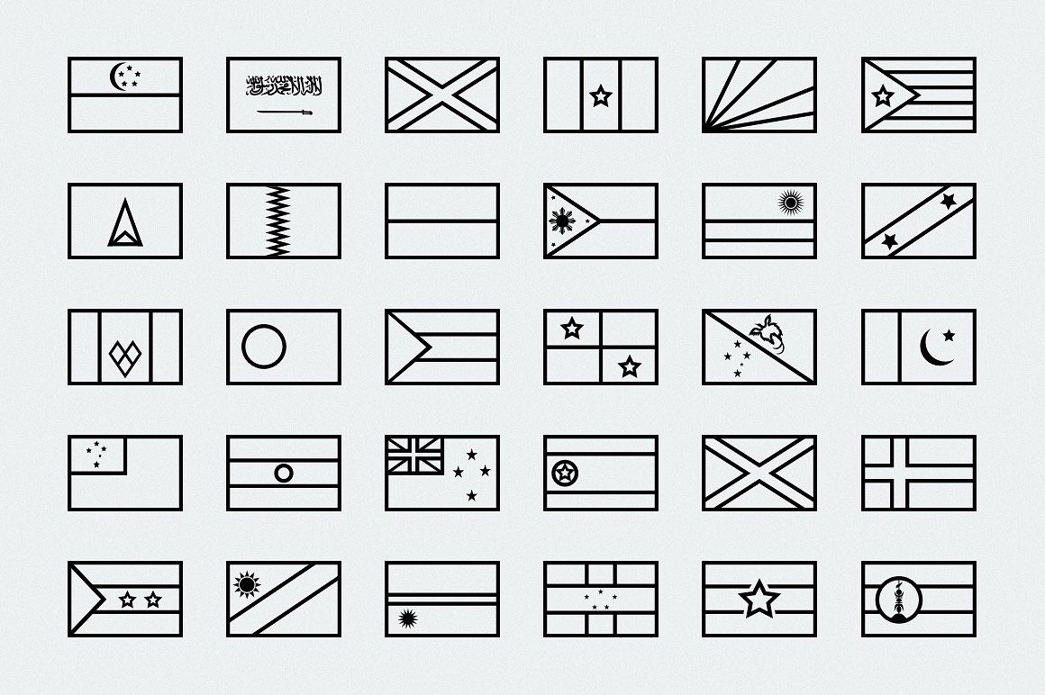 Simplified Outline World Flags Geography For Kids Flags Of The World 
