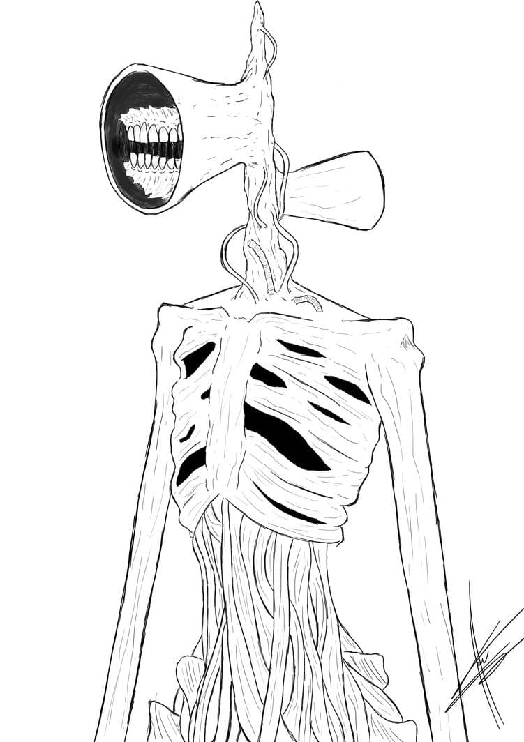 Siren Head Coloring Pages Learny Kids