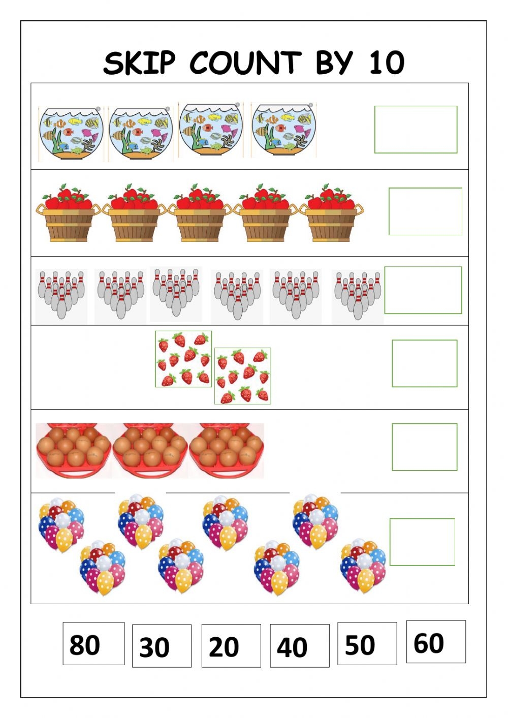 counting by 5's worksheets