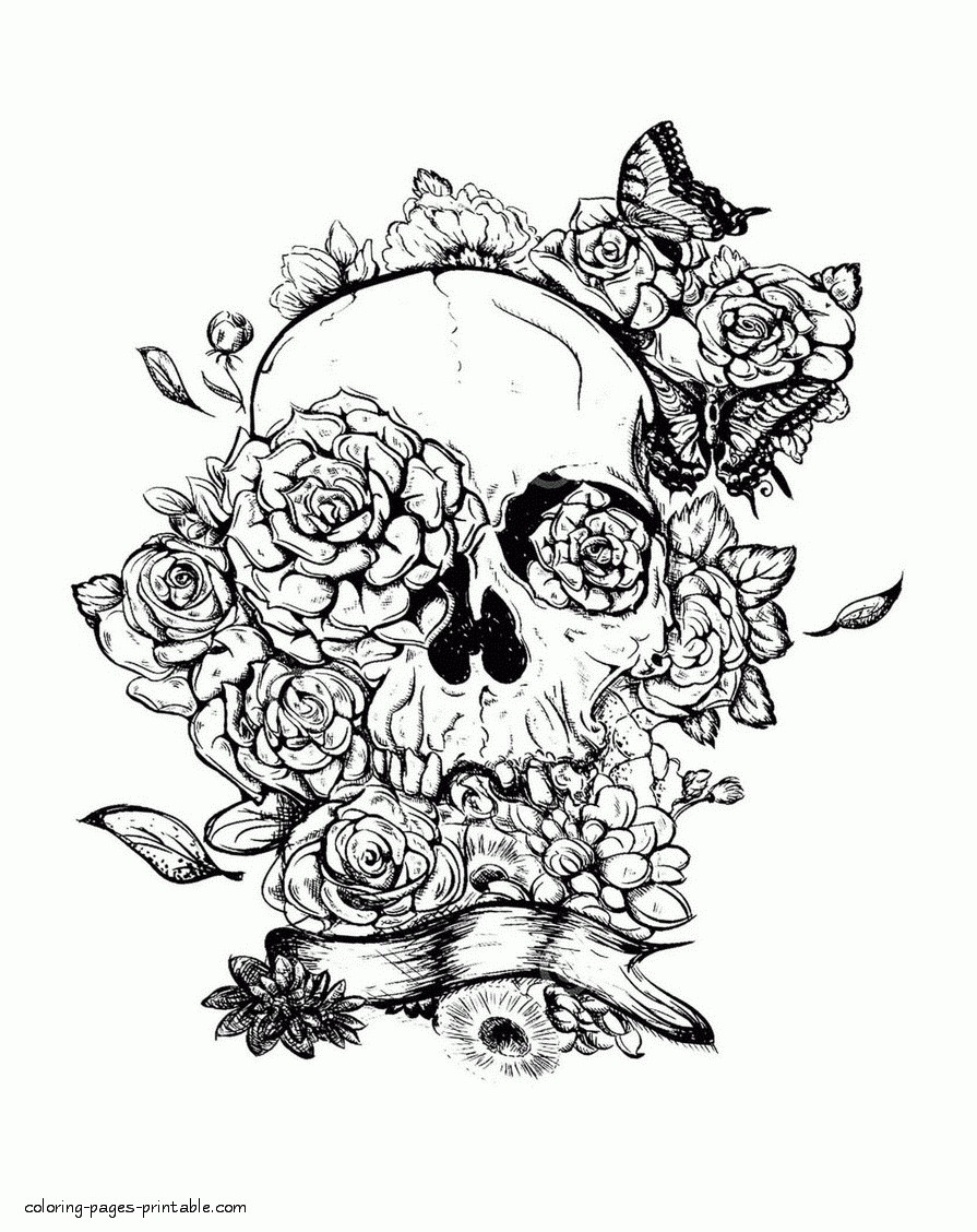 free coloring pages skulls