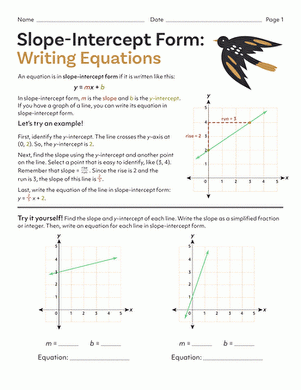 Slope Intercept Form Worksheets With Answer Key Worksheets Library