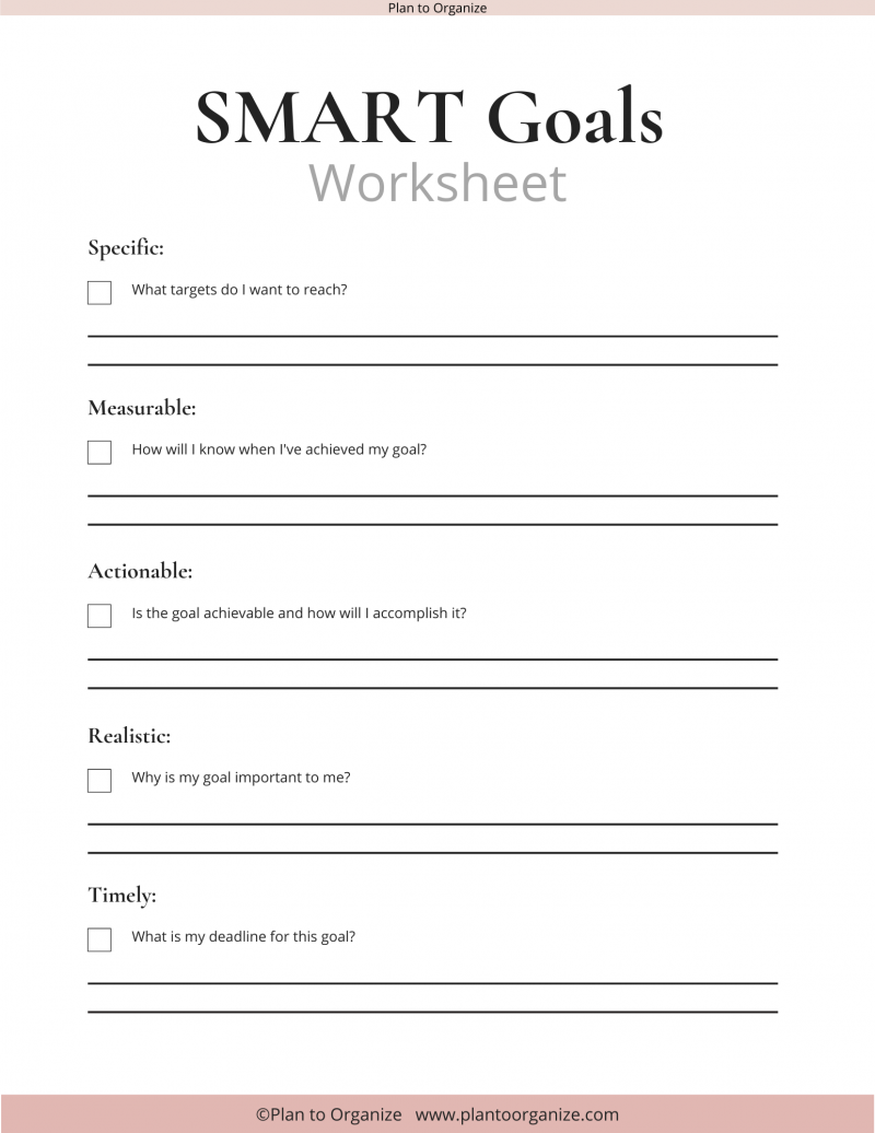 SMART Goals How To Guide Free Worksheet Plan To Organize