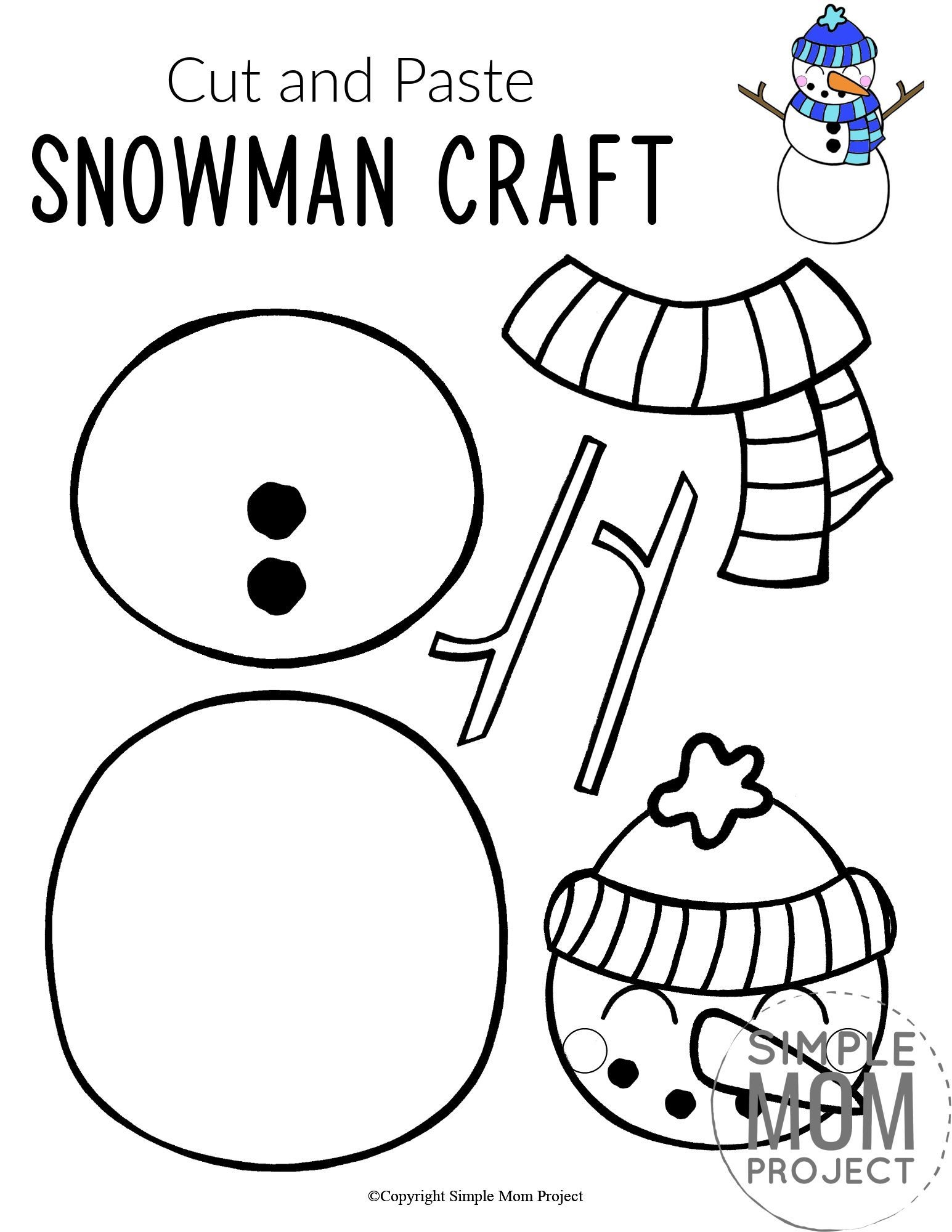 free printable snowman craft template