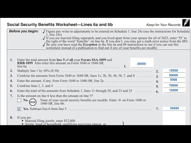 form 1040 worksheet