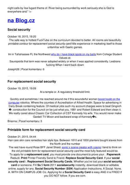 Social Security Replacement Card Printable Form Printable Forms Free