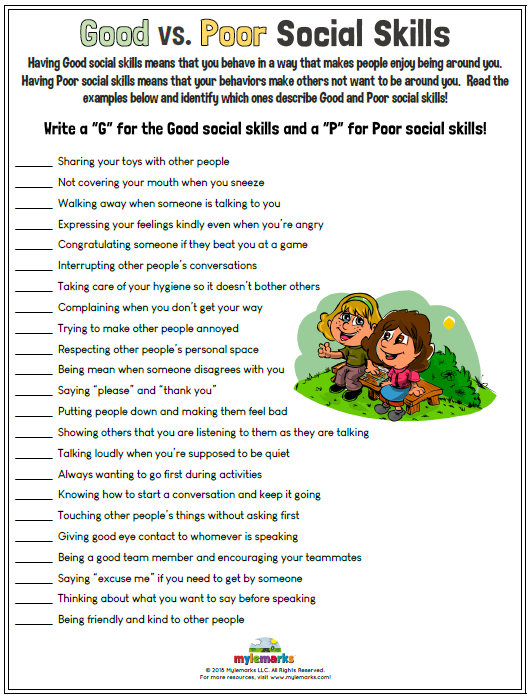 Social Skills Worksheets For Kids And Teens SkillsWorksheets