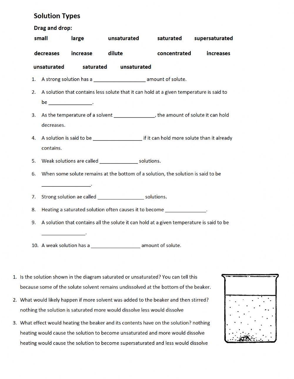 Solution Types 2 Worksheet Live Worksheets Worksheets Library