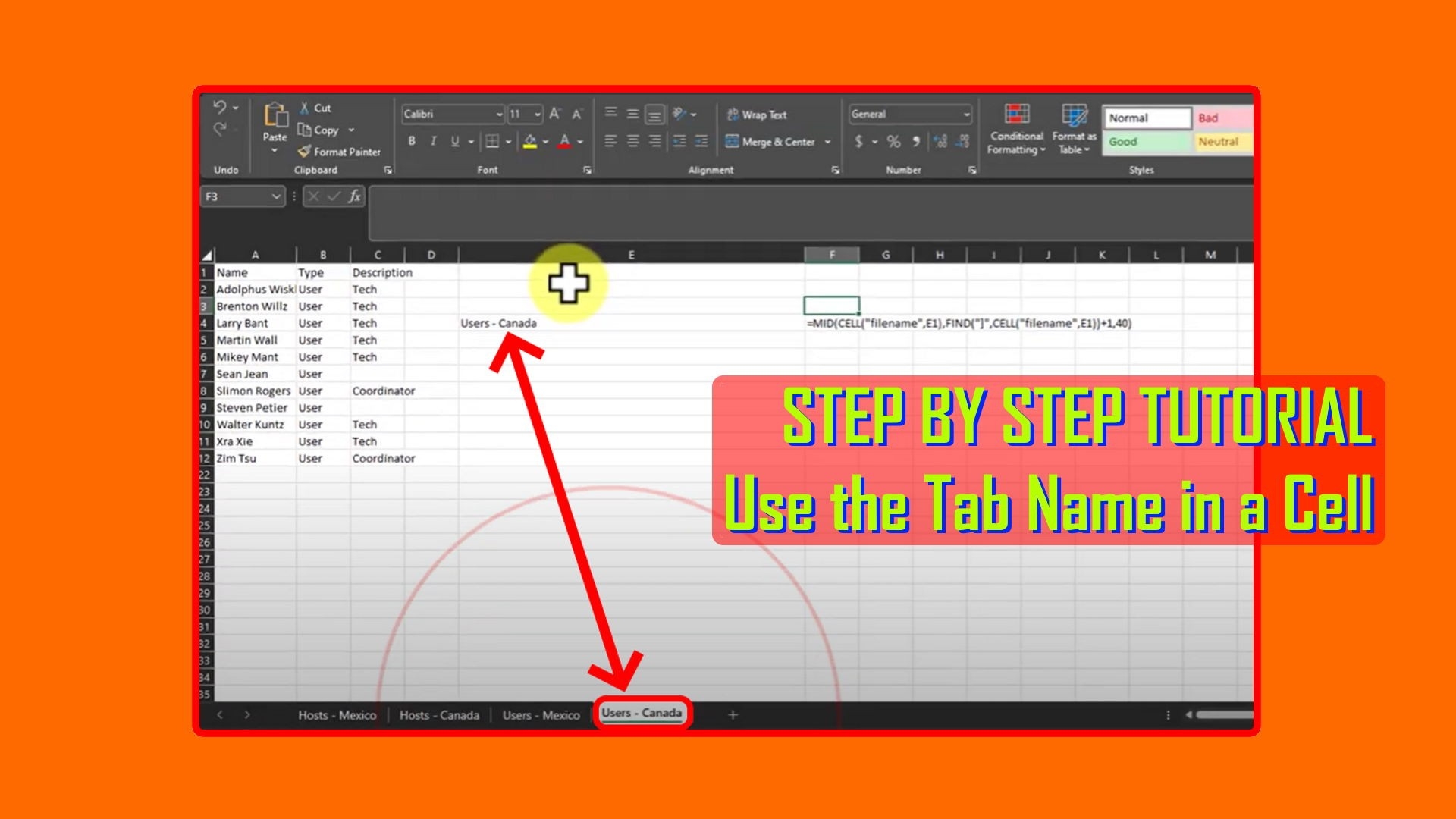 SOLVED VIDEO Return Sheet Name Into A Cell Excel Formula Up 