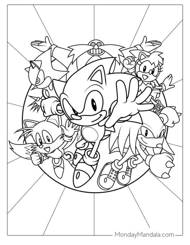 Sonic And Friends Coloring Page Sonic Coloring Pages Coloring Pages