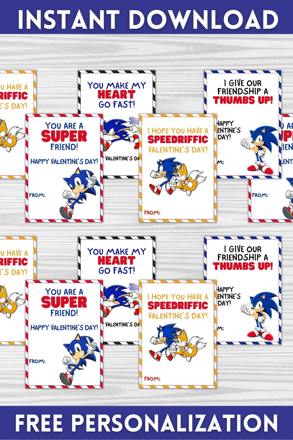 Sonic Hedgehog Valentine Cards Kids Valentine Cards Printable Valentine