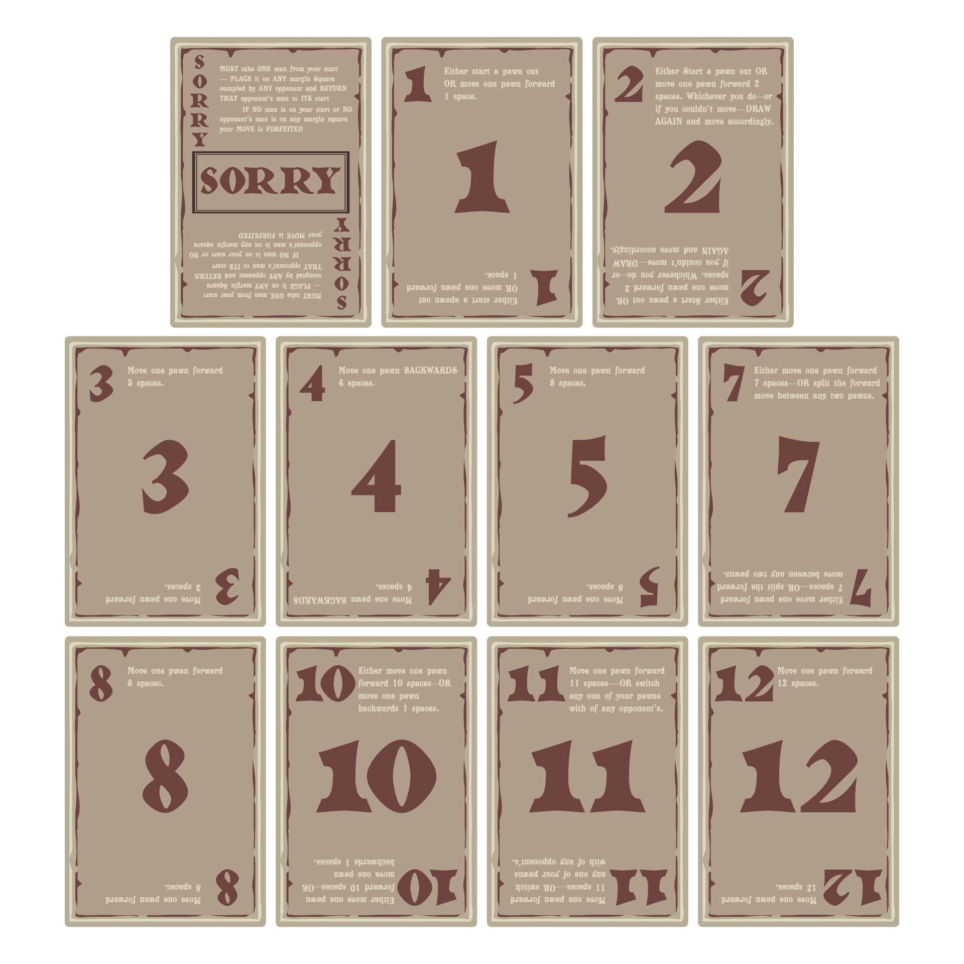 Sorry Board Game Pieces 10 Free PDF Printables Printablee