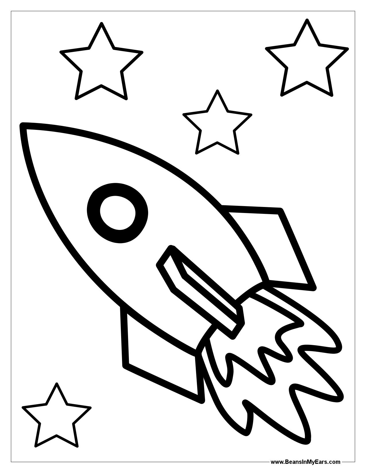 Rocketship Coloring Page