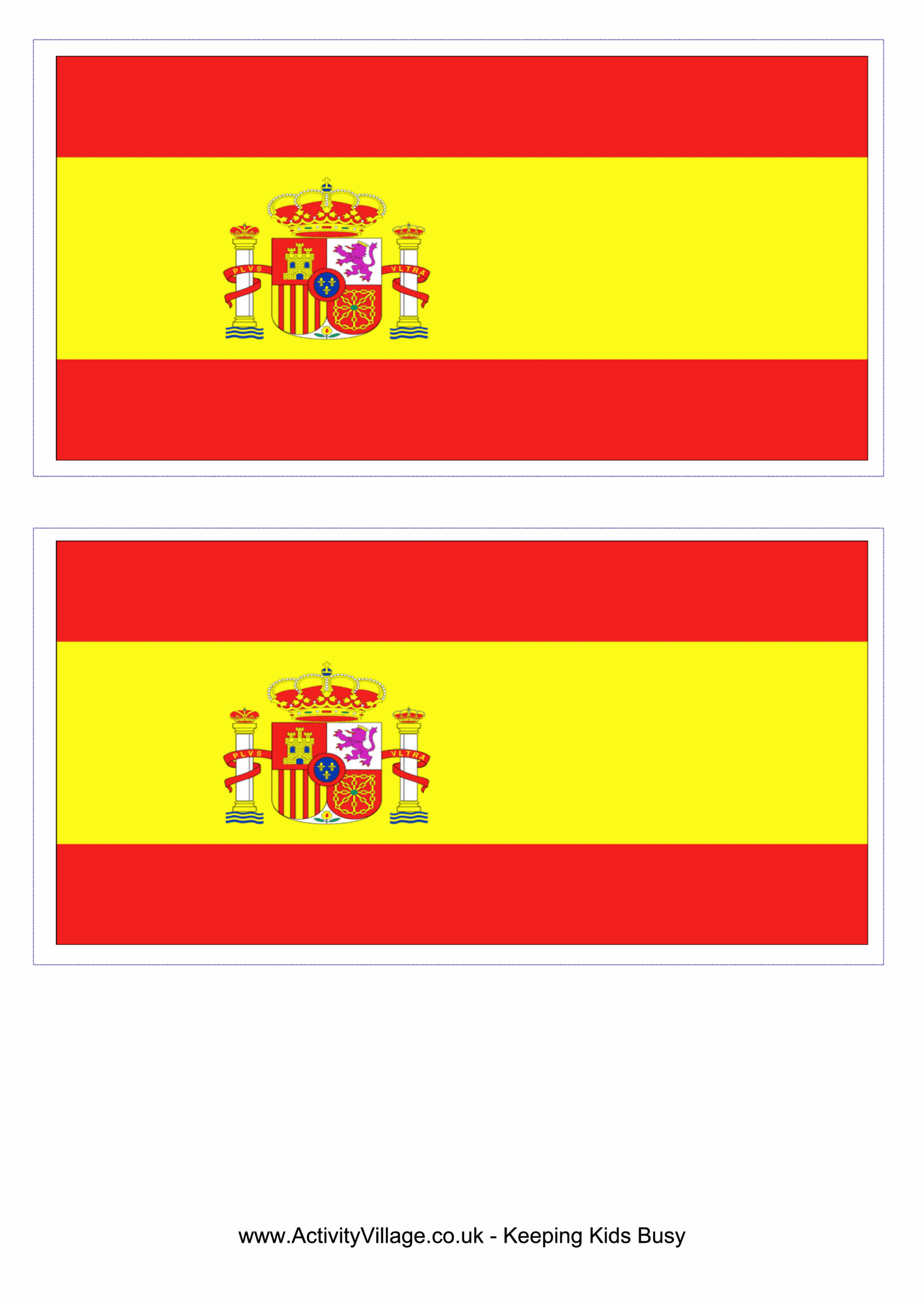 Spain Flag Template Free Printable