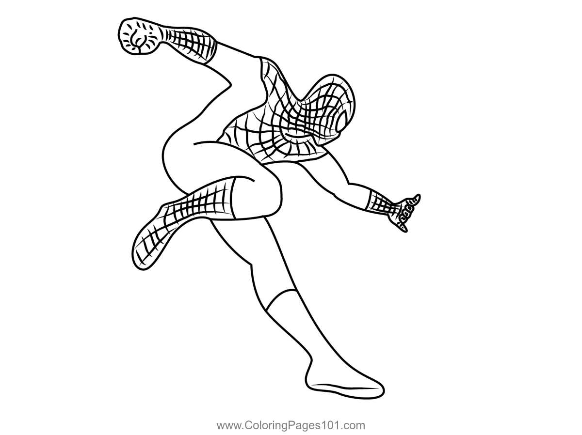 Spider Man In Attack Coloring Page For Kids Free Spider Man Printable 