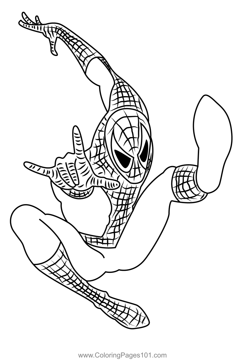 Spiderman Render Coloring Page For Kids Free Spider Man Printable 