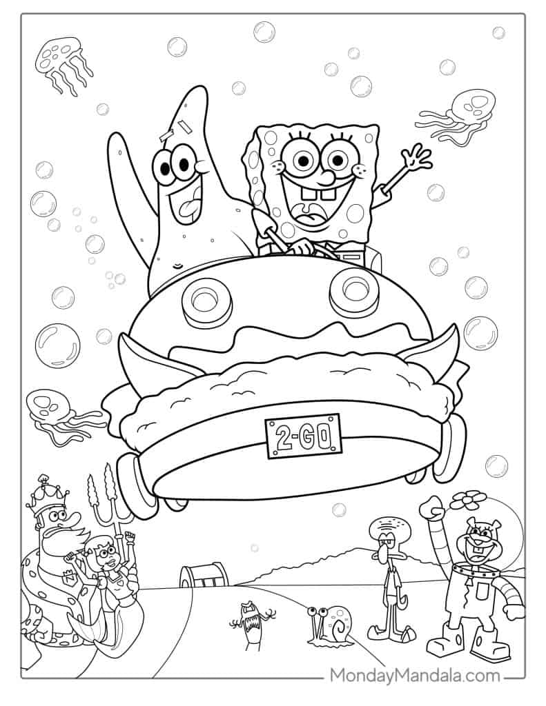 Spongebob Squarepants Coloring Page Printables Cartoon 48 OFF