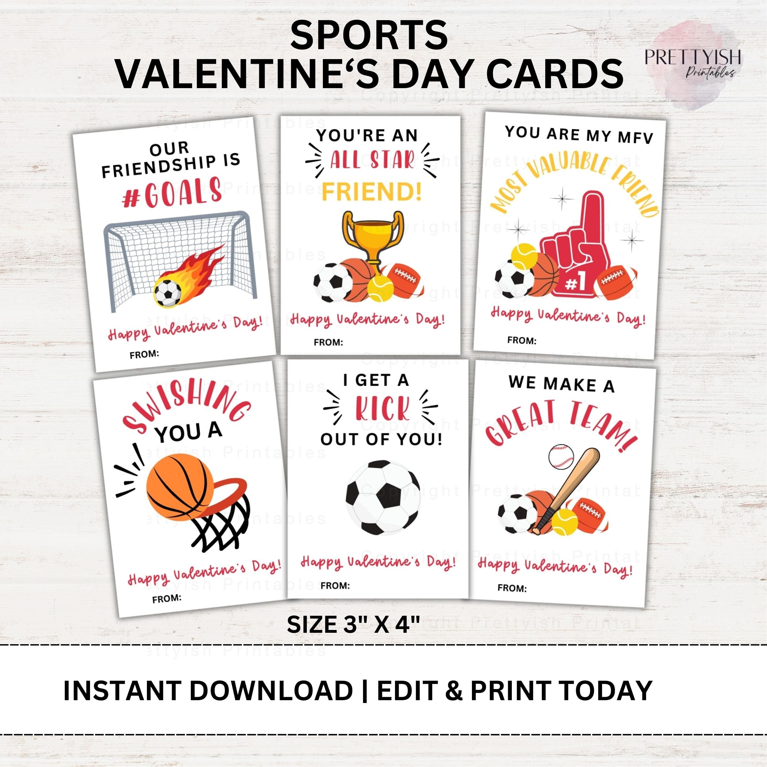 sports valentine cards printable