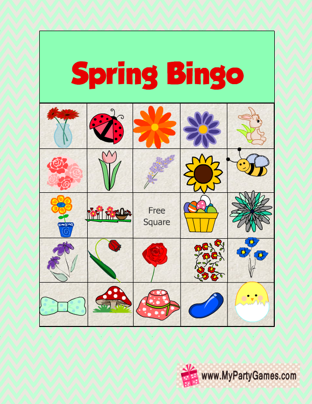 Spring Bingo Cards Printable Free