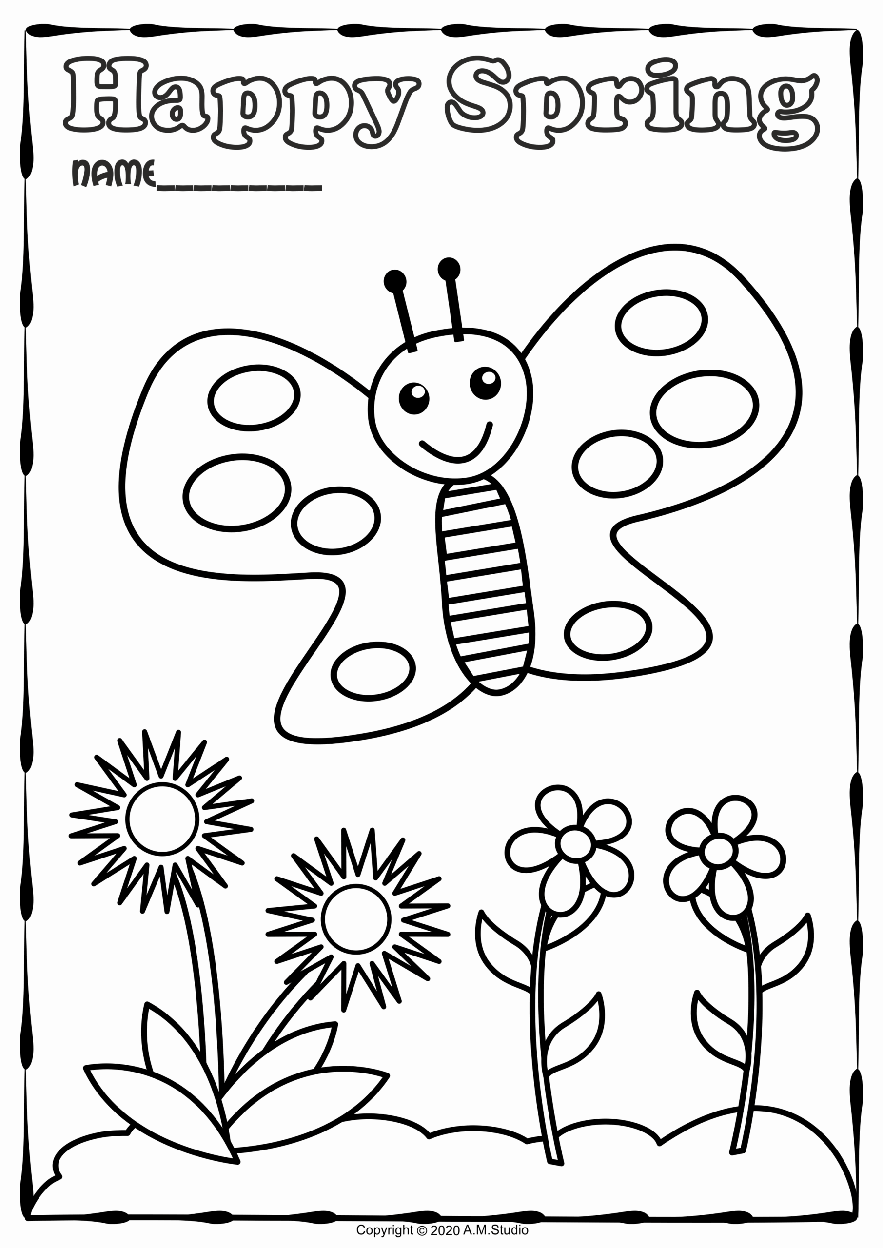 Easy Spring Coloring Pages