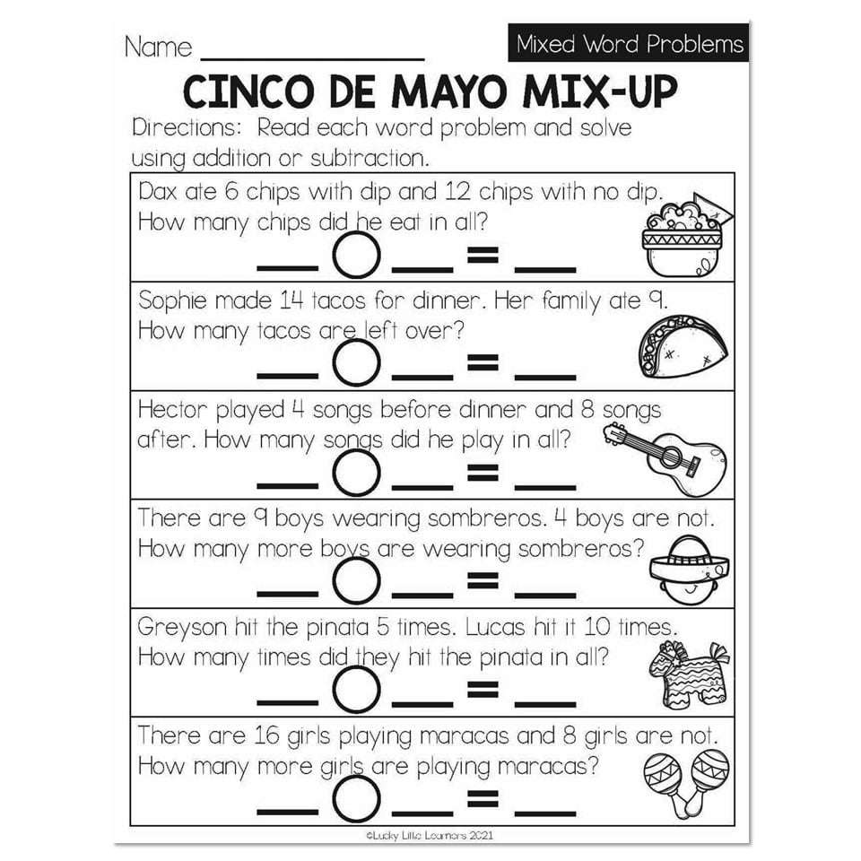 cinco de mayo worksheet