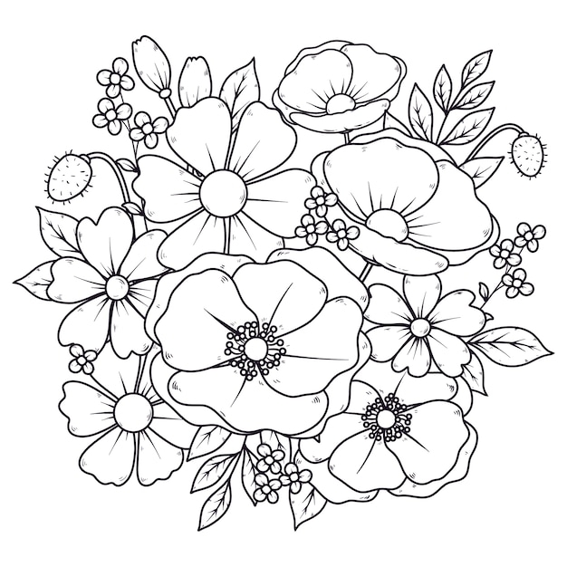 flower free printable coloring pages
