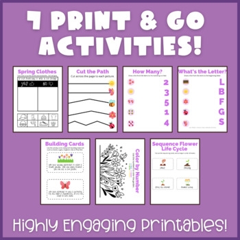 Springtime Preschool Bundle Printable Worksheets Preschool Activities