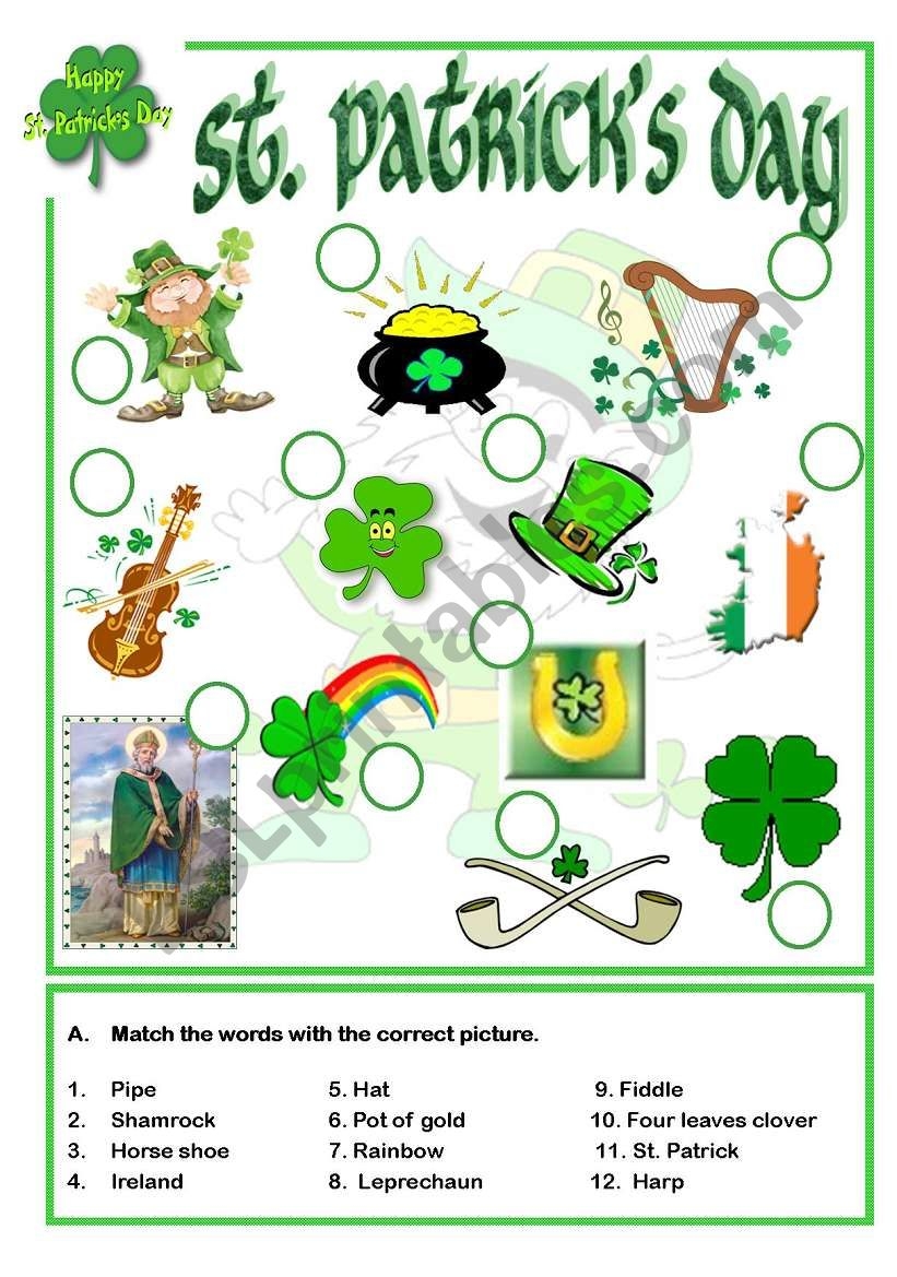 st patrick's day printable worksheets