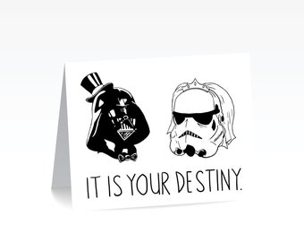 Star Wars Wedding Card Star Wars Wedding Gift Geek Wedding Card 