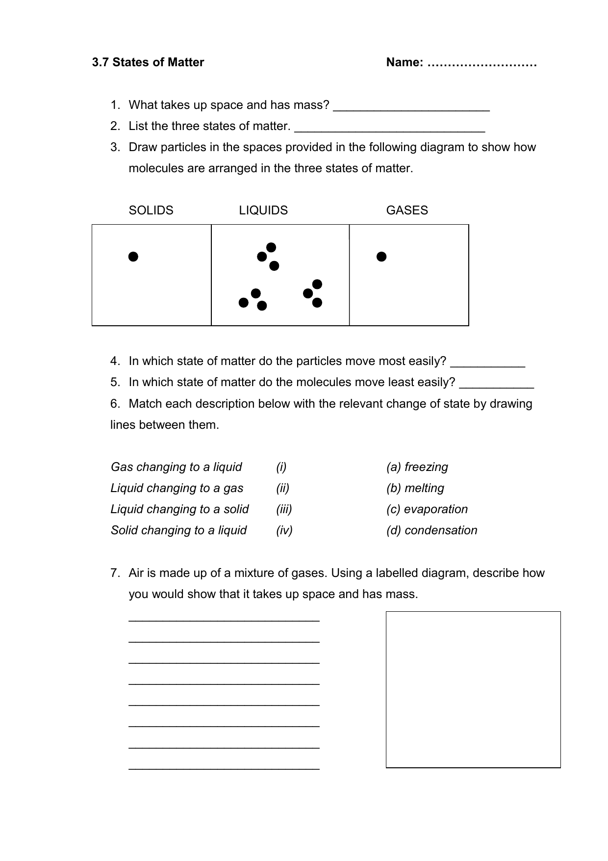 State Of Matter Worksheet Pro Worksheet