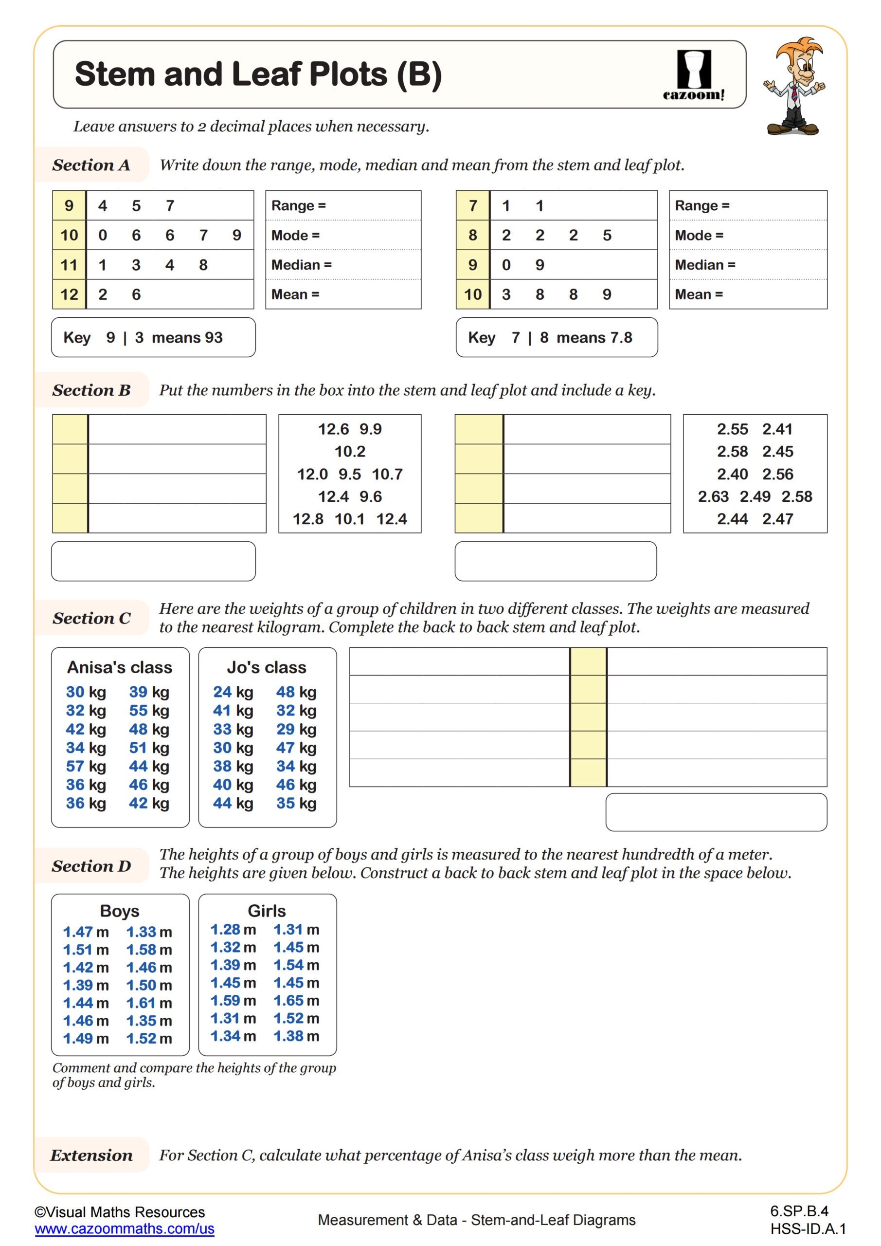 Stem And Leaf Plot Hundreds Place Worksheet Pdf Infoupdate