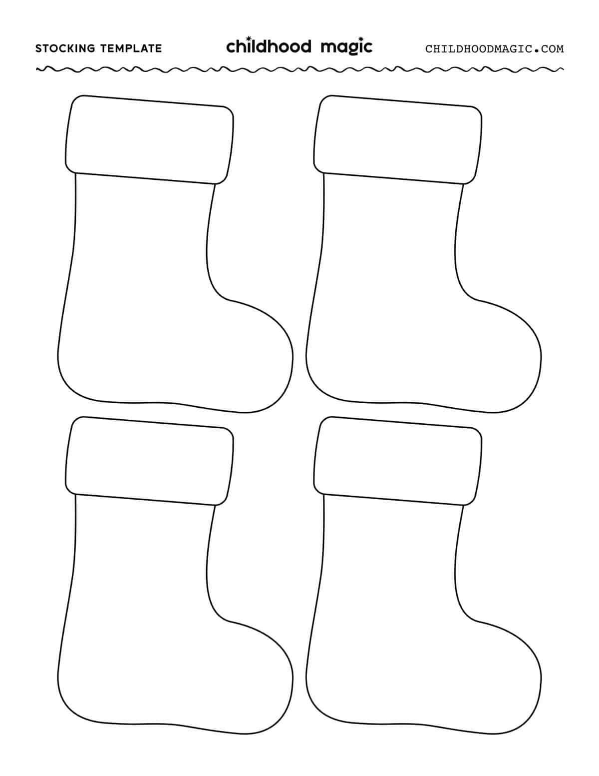 Stocking Template Free Printable Childhood Magic Fillable Form 2025