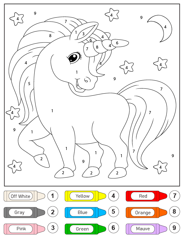 Stunning Unicorn Color By Number