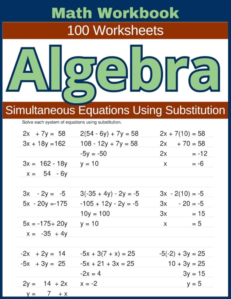 Substitutionmethodws PDF Worksheets Library