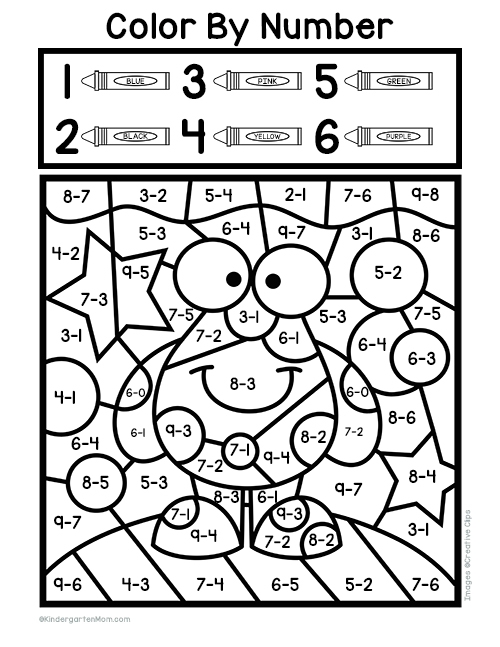 free color by number worksheets