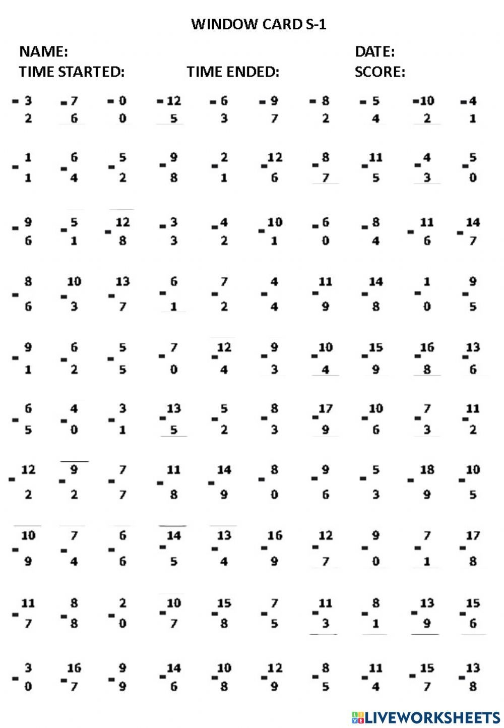 Subtraction Word Problems Worksheet