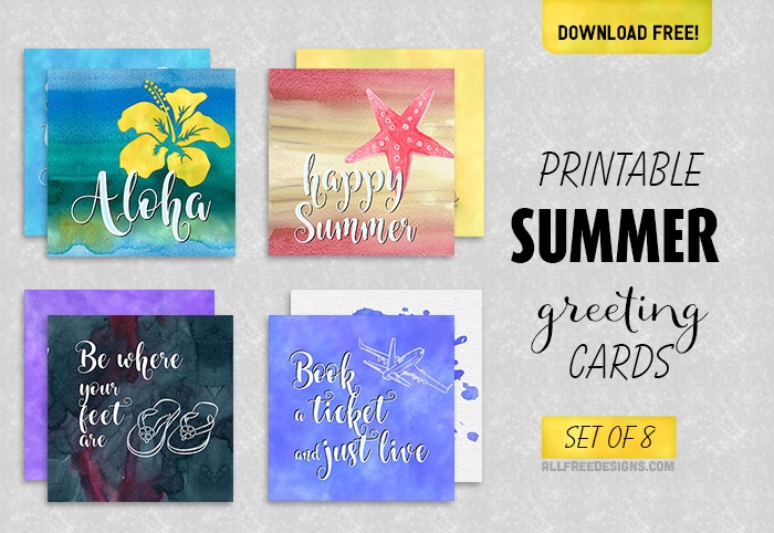 Summer Greeting Cards Printable Printable Cards