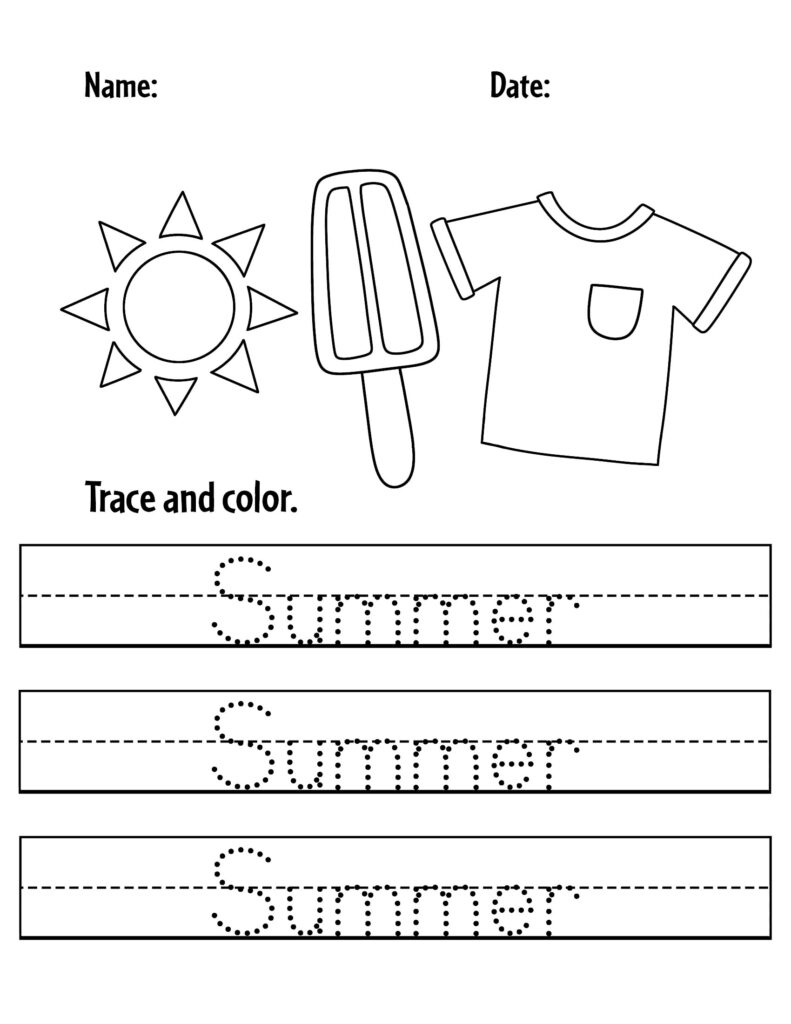 summer worksheets for preschool