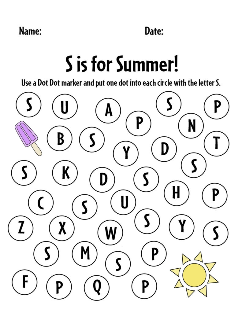 Summer Printable Preschool Worksheets The Keeper Of The Memories